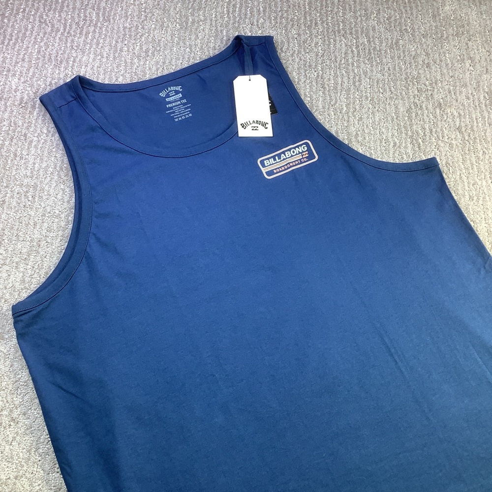Billabong Walled Premium Tank Top Mens Navy Blue Cotton Graphic Tee Size XL NWT